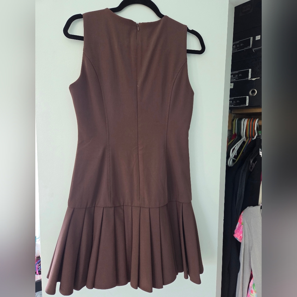 ZARA Chic Sleeveless Brown Dress - Picture 3 of 3